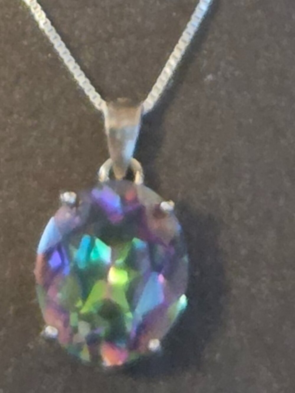 925 Necklace Aurora Borealis crystal necklace pendant LQQK!! GORGEOUS